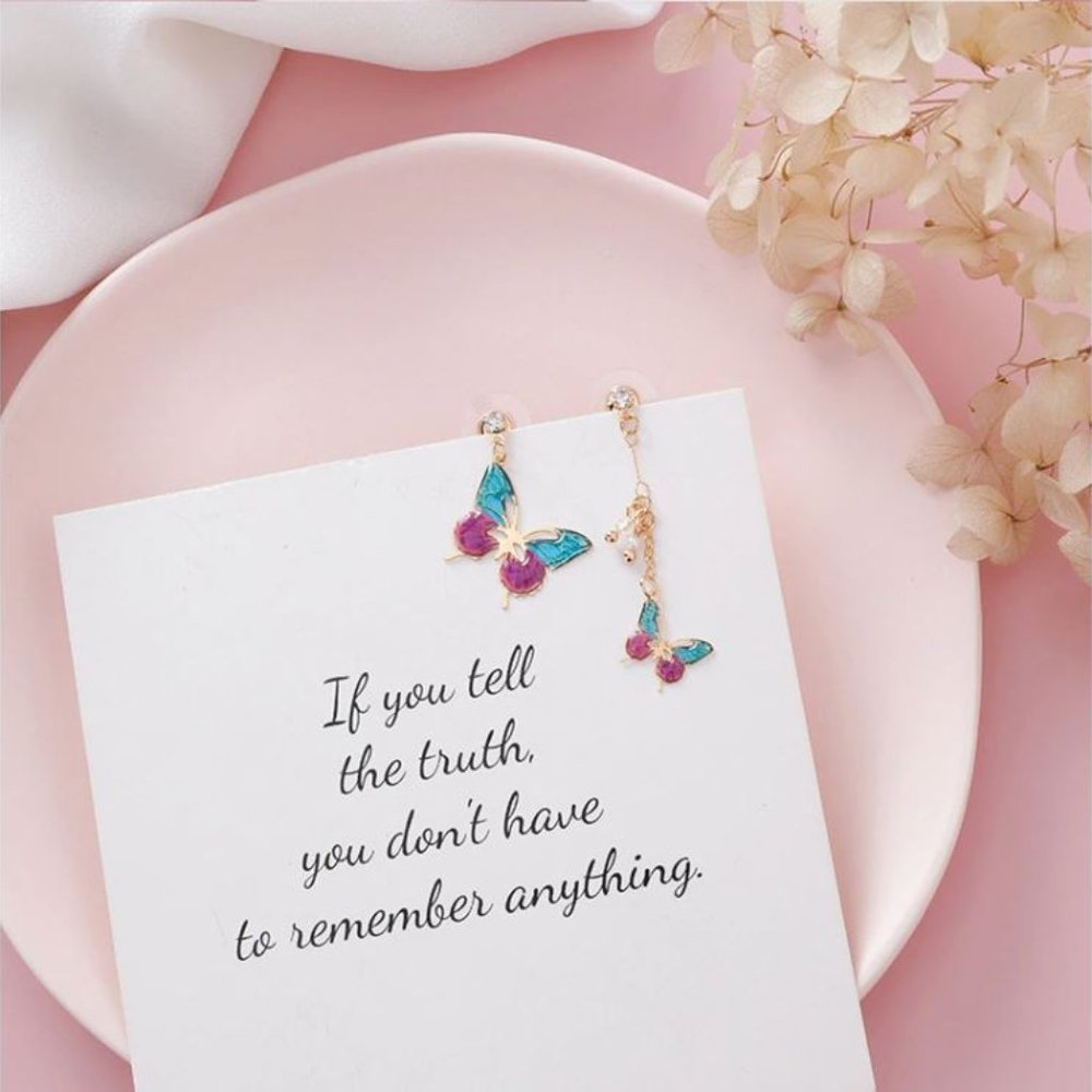 ✨New!✨ Asymmetrical Butterfly 🦋 Dangle Earrings!